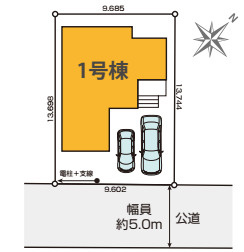上尾市西宮下　7期　新築一戸建て　ケイアイグレース　01の区画図|【全1棟・1号棟】