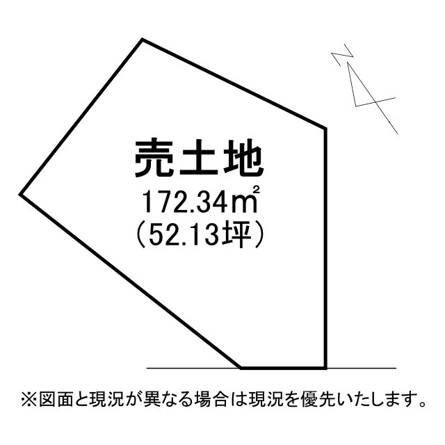 草津市北山田町3号地　建築条件無し売土地の土地図