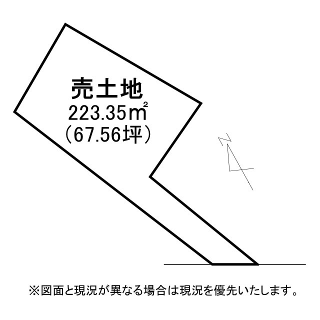草津市北山田町4号地　建築条件無し売土地の土地図