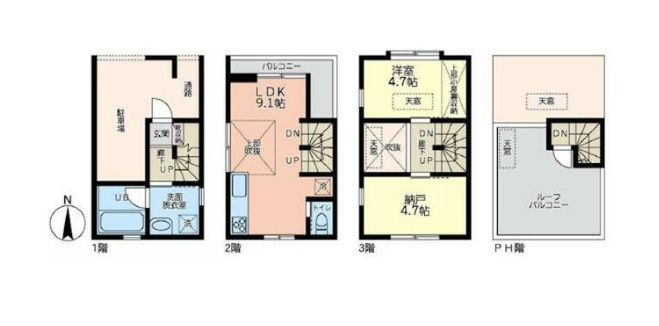 堀ノ内3‐48‐55戸建の間取り