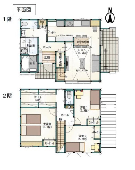 下都賀郡壬生町六美町　新築戸建の間取り