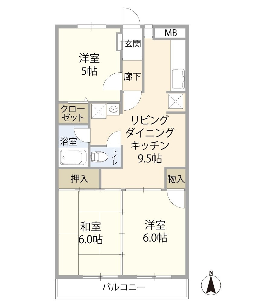 クレインパレス南大泉　A棟の間取り
