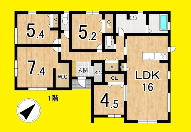 吉田町住吉13期　新築戸建の間取り