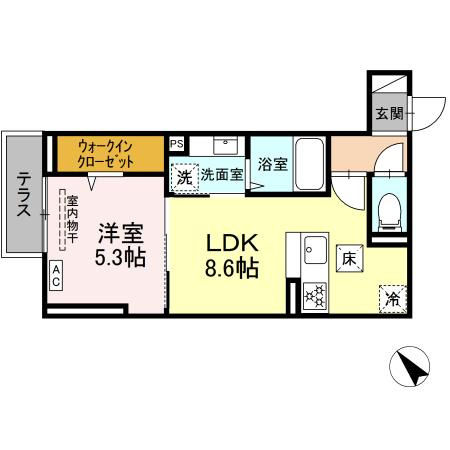D Paina 千年新町の間取り