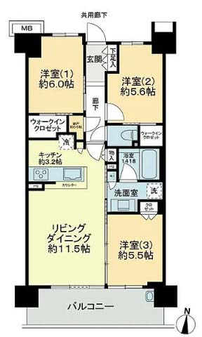 【間取り】 | シティテラス小金井公園B棟