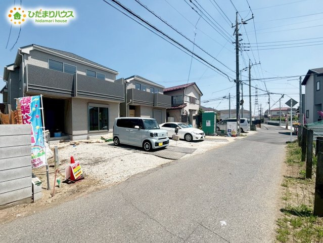 野田市山崎2071番　新築戸建　A号棟の前面道路含む現地写真|全2棟　接道：南西側4ｍ