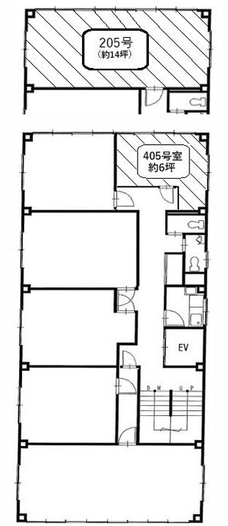 大阪市中央区谷町９丁目の事務所の間取り