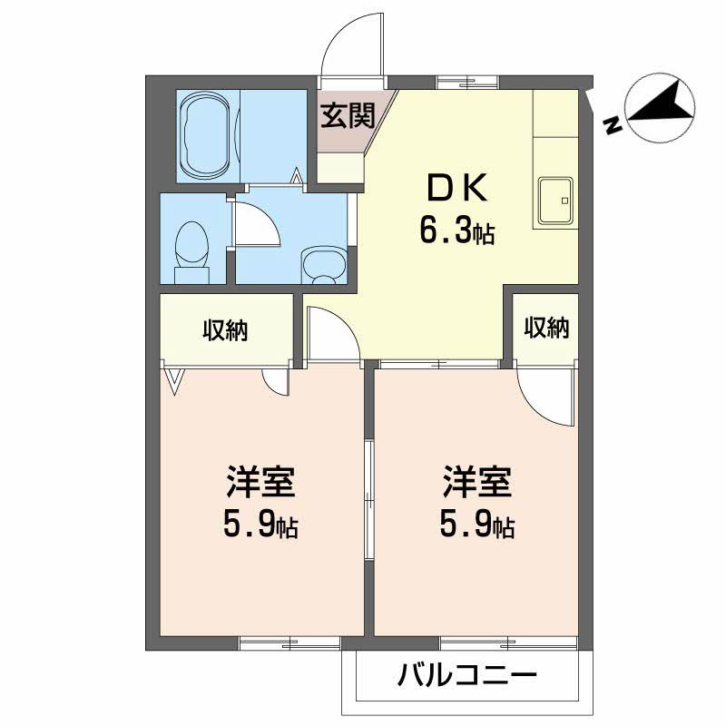 サンライズ伊藤 A棟の間取り