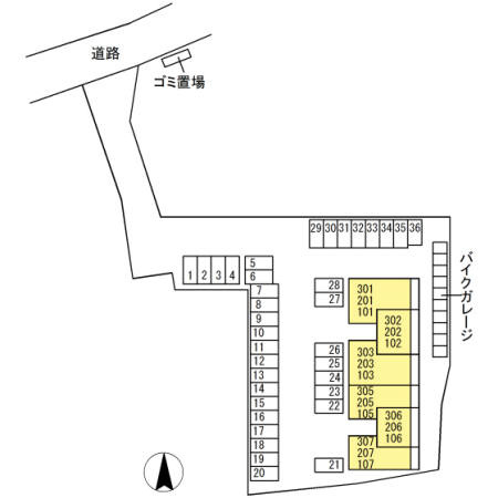 パティオ大津Ⅱの区画図