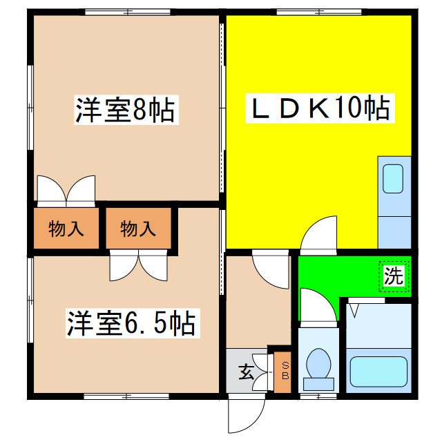 都マンション（鳥取北５－１４－１４）の間取り