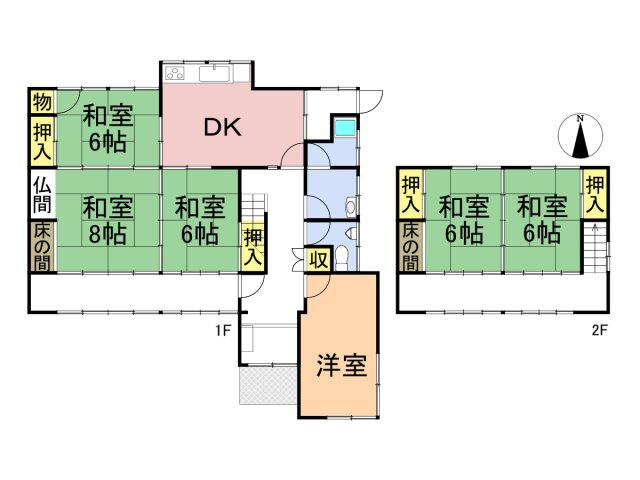 【商談中】中古戸建　大垣市上屋1丁目　昭和42年築の間取り