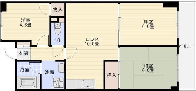 グランドール法善寺の間取り|グランドール法善寺　3LDK　法善寺駅　柏原駅　堅下駅　駅前　南向き
