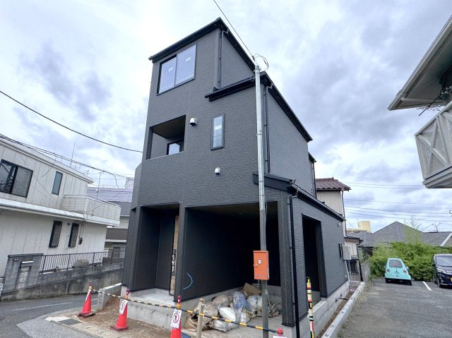 松戸市竹ヶ花新築戸建【北部小学校:10分】の外観|6月23日撮影・もうすぐ完成！