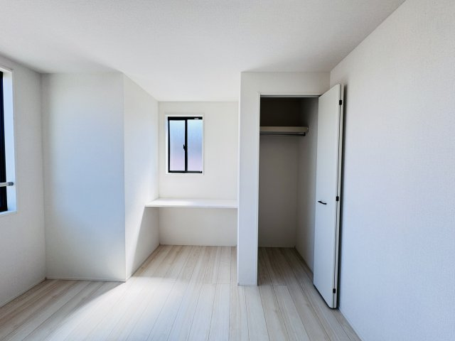 松戸市竹ヶ花新築戸建【北部小学校:10分】の収納|6帖寝室収納・カウンタースペース