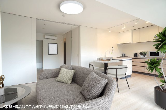 プライムメゾン亀戸の居間・リビング|※家具・備品はCG合成です。部屋に付属していません。
