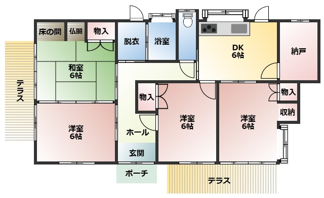 都城市安久町の中古一戸建の間取り