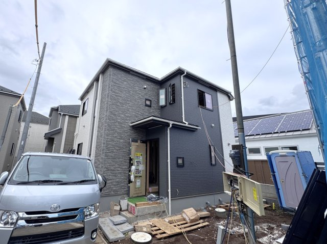 松戸市松戸新田新築戸建【寒風台小学校:10分】の外観|B号棟外観・6月23日撮影・もうすぐ完成！