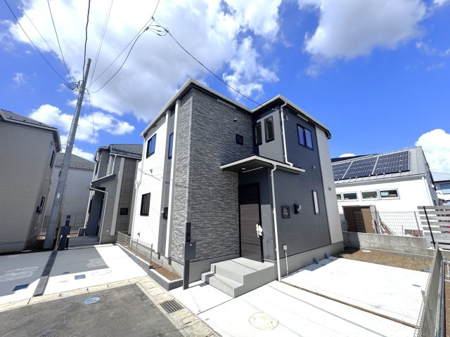 松戸市松戸新田新築戸建【寒風台小学校:10分】の外観|B号棟外観・完成済み内覧可能です！
