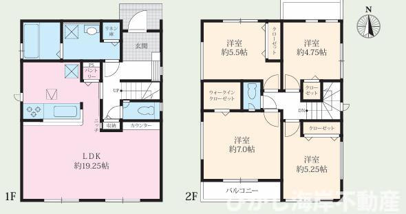 平塚市御殿4丁目　新築戸建　全５棟の間取り|南向き　４LDK