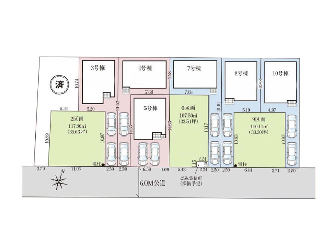 【区画図】 | 川越市砂新田2丁目　新築一戸建住宅　全10棟　(ふじみ野店) | 5号棟/2台並列駐車でき、セカンドカーをお持ちの方にもおすすめ。※図面を基に作成しています。現況と異なる場合は現況を優先いたします。