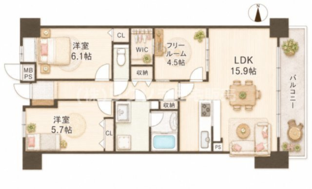 ライオンズマンション星田の間取り|間取り図はいかがですか？ご希望を叶える間取りですか？リビングの広さは？水回りの位置は？カウンターキッチン？など色々な情報が集約されています。弊社ではリフォームなどのご相談も承っております。