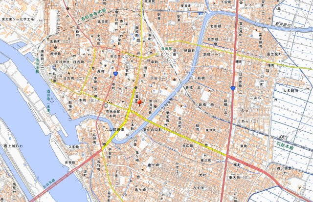  山形県酒田市　一棟アパート　の地図