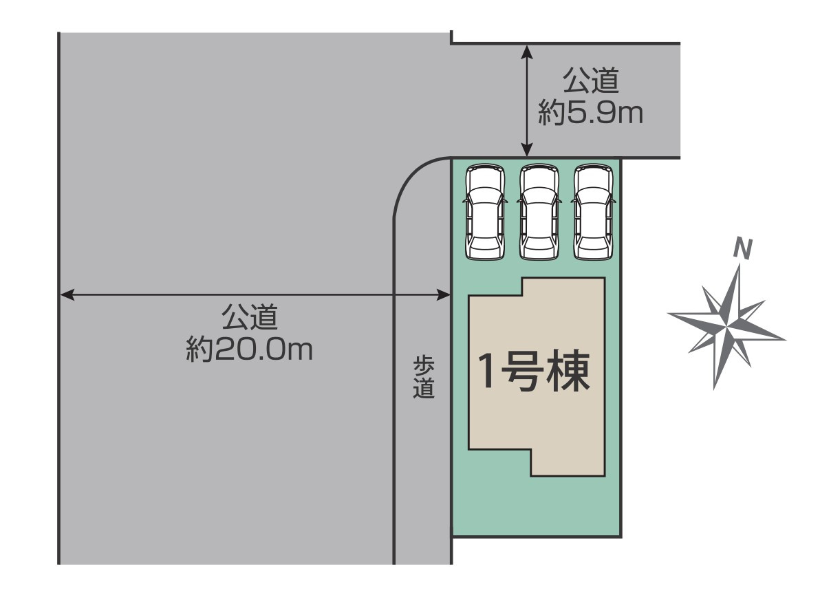 【新築戸建】前橋市六供町1丁目の区画図|■区画図