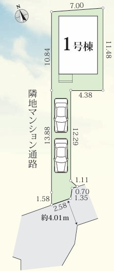◎茅ヶ崎市浜之郷　新築戸建の区画図|区画図◇