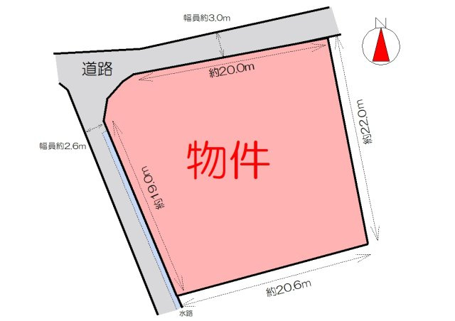 丹波市氷上町市辺の売地の区画図
