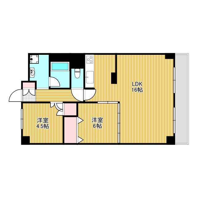 豊中市寺内１丁目の賃貸マンションの間取り