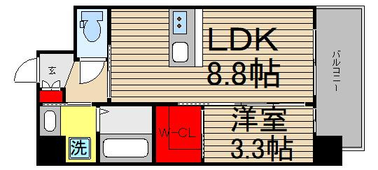 S-RESIDENCE難波西alterの間取り