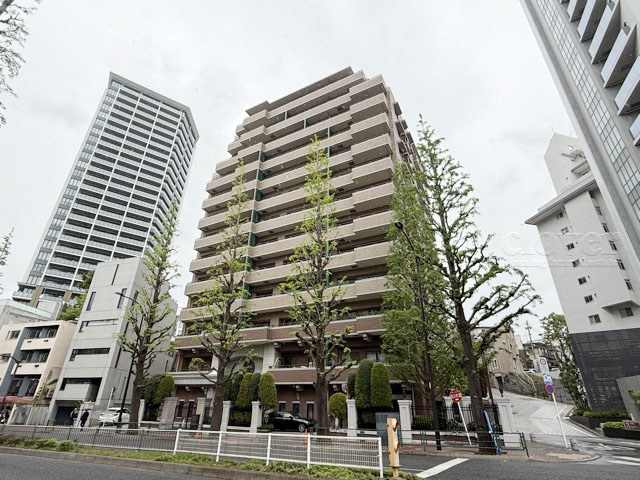 【現況写真】 | ファミールコート白金タワーズ | 前面道路と外観の様子です。～即日のご見学可能～　お問合せはお気軽にどうぞ。