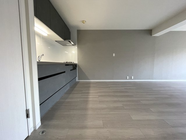 目の前通ったコトある人も多いはず。そう専用庭があって両面バルコニー。駅から平坦で両駅前のポテンシャル、何気に高いっす『セーズ和田町』リノベーションのキッチン|コンパクトなキッチンで掃除もラクラク