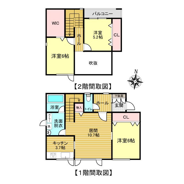 北見市北上７３７番地５１　中古売家の間取り
