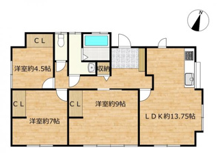 【間取り】 | 北秋田市鷹巣字平崎上岱　戸建て☆リフォーム済み☆