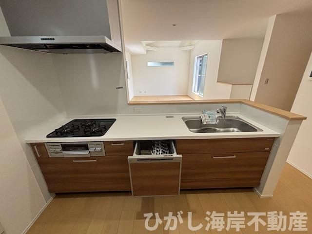 茅ヶ崎市浜之郷　新築戸建　全2棟のキッチン|食洗器付きシステムキッチン