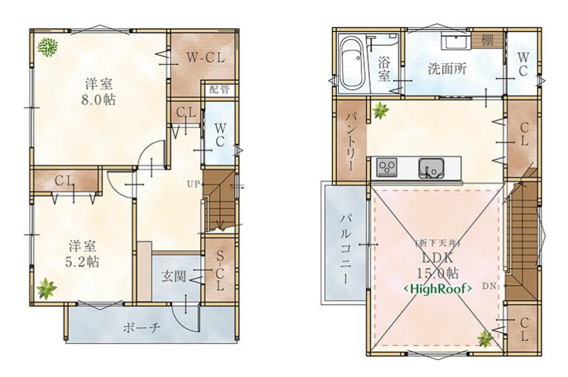 和歌山市杭ノ瀬　新築一戸建ての間取り