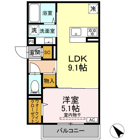 D Paina 千年新町の間取り