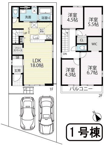 南西向き陽当たり良好４ＬＤＫ◆並列駐車２台可能◆収納充実◆伏見区淀生津町の間取り
