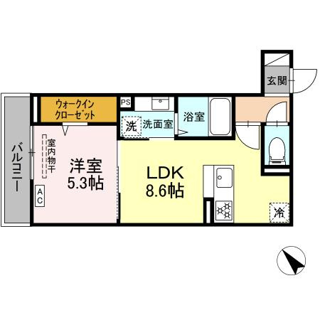 D Paina 千年新町の間取り