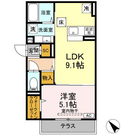 D Paina 千年新町の間取り