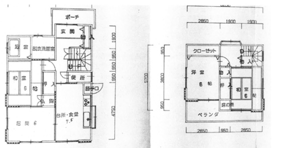 和歌山市下三毛の間取り