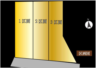 【土地図】 | 富士見ヶ丘3区画 | 南道路　日当たり良好、低層住宅街