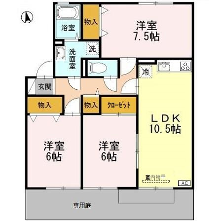 エルフタウン吉久　Ｅの間取り