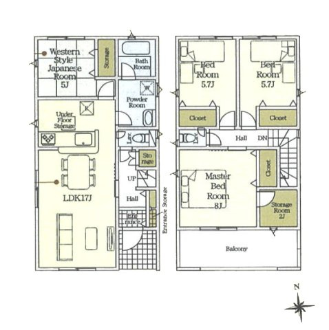 【間取り】 | 常滑市西阿野字半月303-1『仲介料無料』新築戸建て | 2号棟