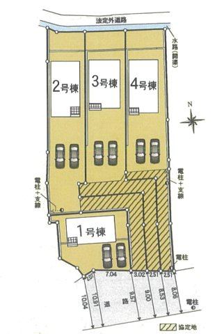 【区画図】 | 常滑市西阿野字半月303-1『仲介料無料』新築戸建て | 3号棟