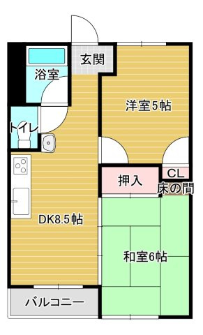 泉ヶ丘コーポラスＢ棟の間取り