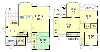 【間取り】 | 手稲区富丘４-３ 一戸建 | 街並みを見渡す「展望洋室」のあるお家♪収納も豊富な５LDK♪