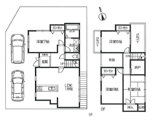 芦屋川三条町テラスハウスの間取り