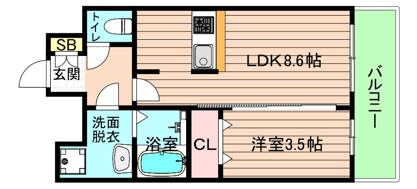 大阪市都島区都島南通１丁目の賃貸マンションの間取り